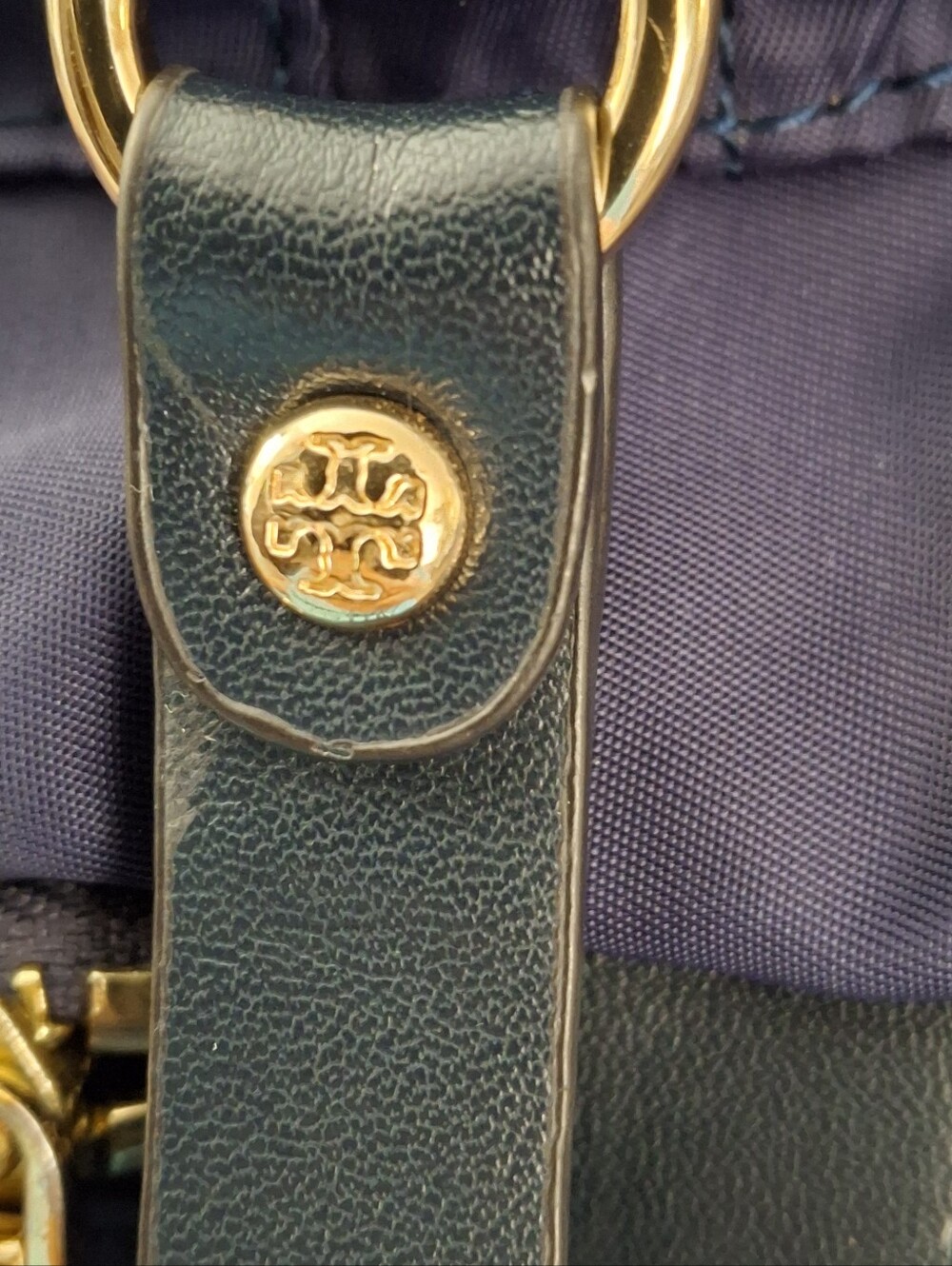 Tory Burch Virginia Navy Nylon Mini Backpack Gold Hardware EUC - Picture 8 of 8